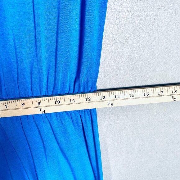 Fresh Produce Dress Womens M Blue Cotton Blend Maxi Asymmetric - Picture 11 of 14